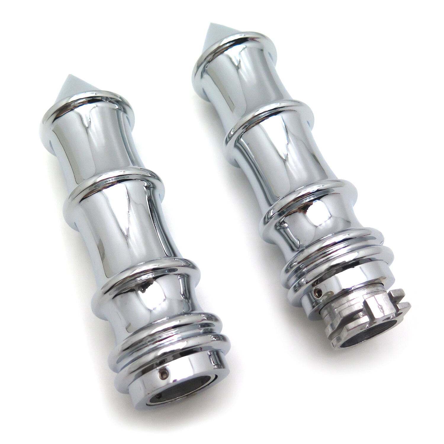 Chrome Skeleton Spike 22mm 7/8″ Hand Grips For Motorcycles w/ 22mm handlebars