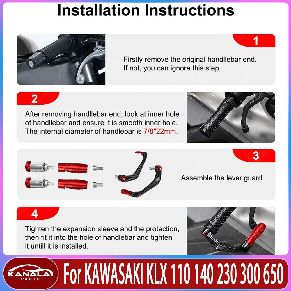 For KAWASAKI KLX 110 140 230 300 650 Brake Clutch Levers Protector Guard Parts
