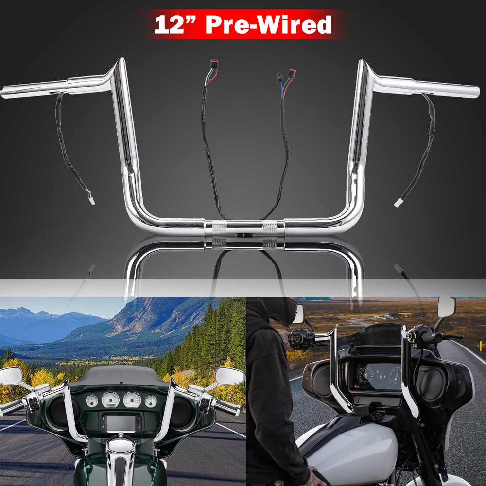 10″ 12″ 14″ Prewired Bars Meathook Apes For Harley Electra Street Glide Special