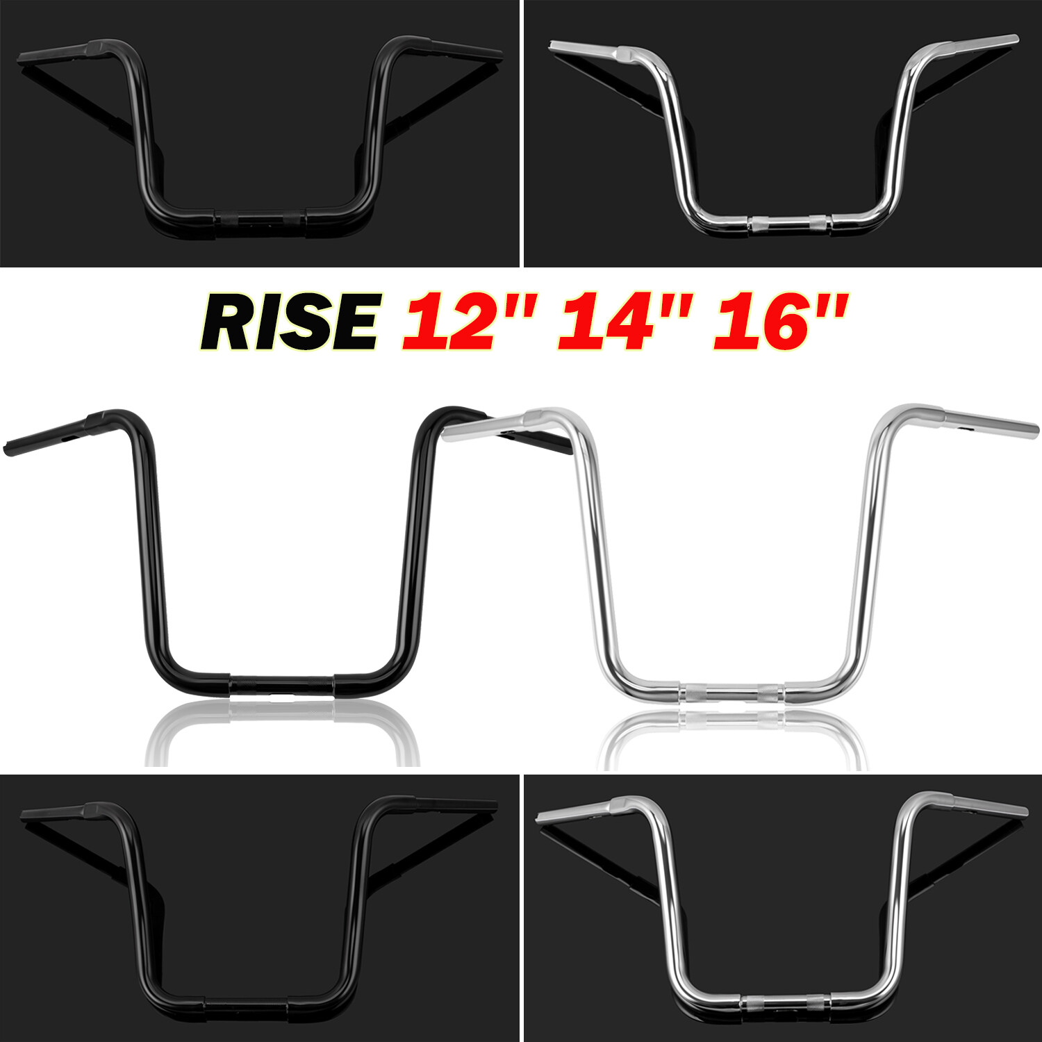 1 1/4” Fat 12” 14” 16” Rise Ape Hanger Handlebar Fit For Harley Sportster XL