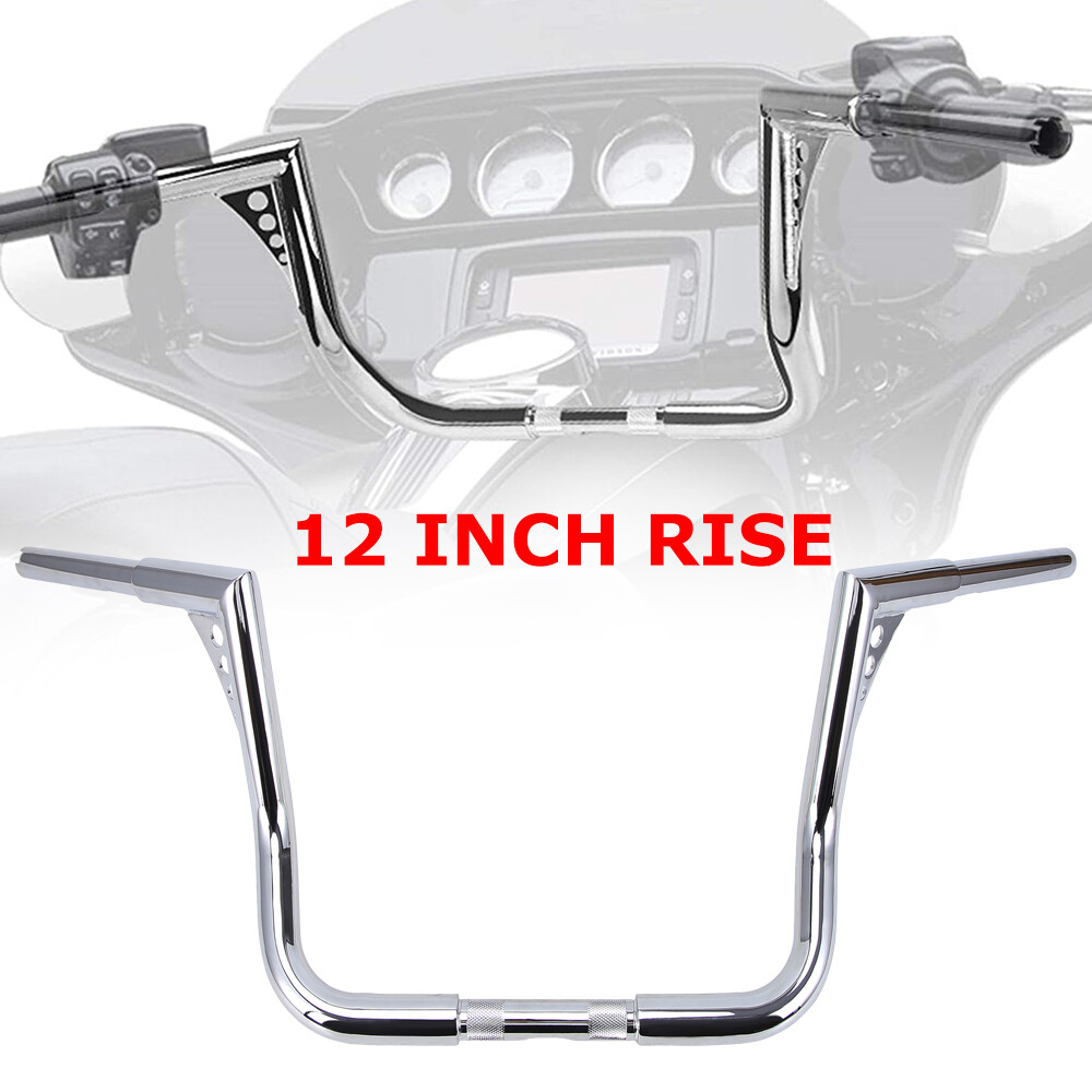 12″ Rise Ape Hanger 1.25″ Handlebar For Harley Touring Electra Glide FLHT FLHTC