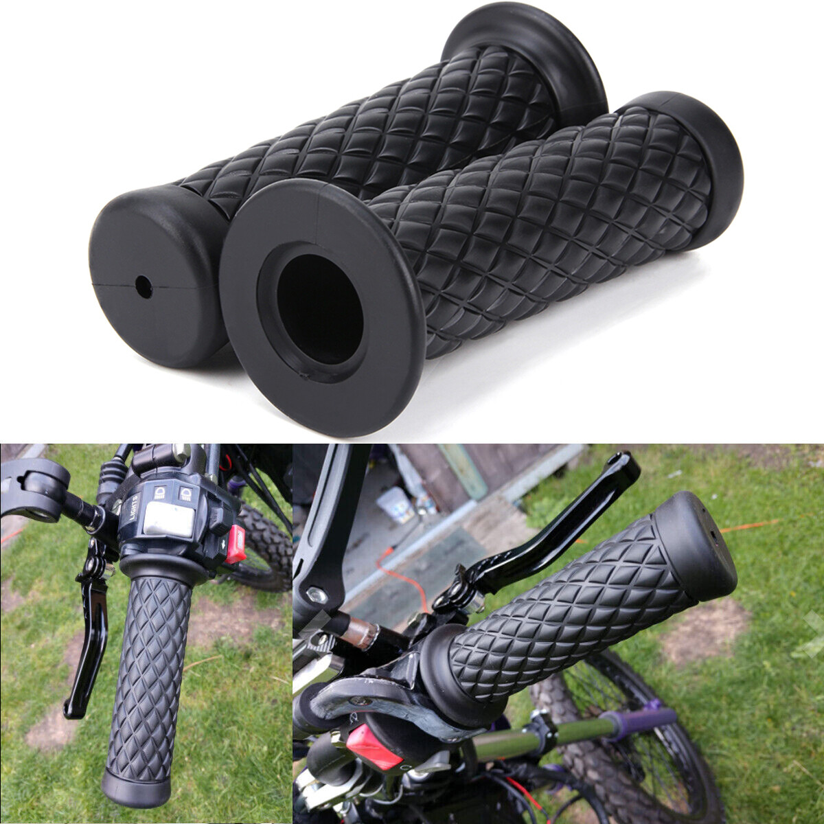 Rubber Hand grips 7/8” 1” Handlebar For Kawasaki KX450 Kx450F KXF450 KLR650