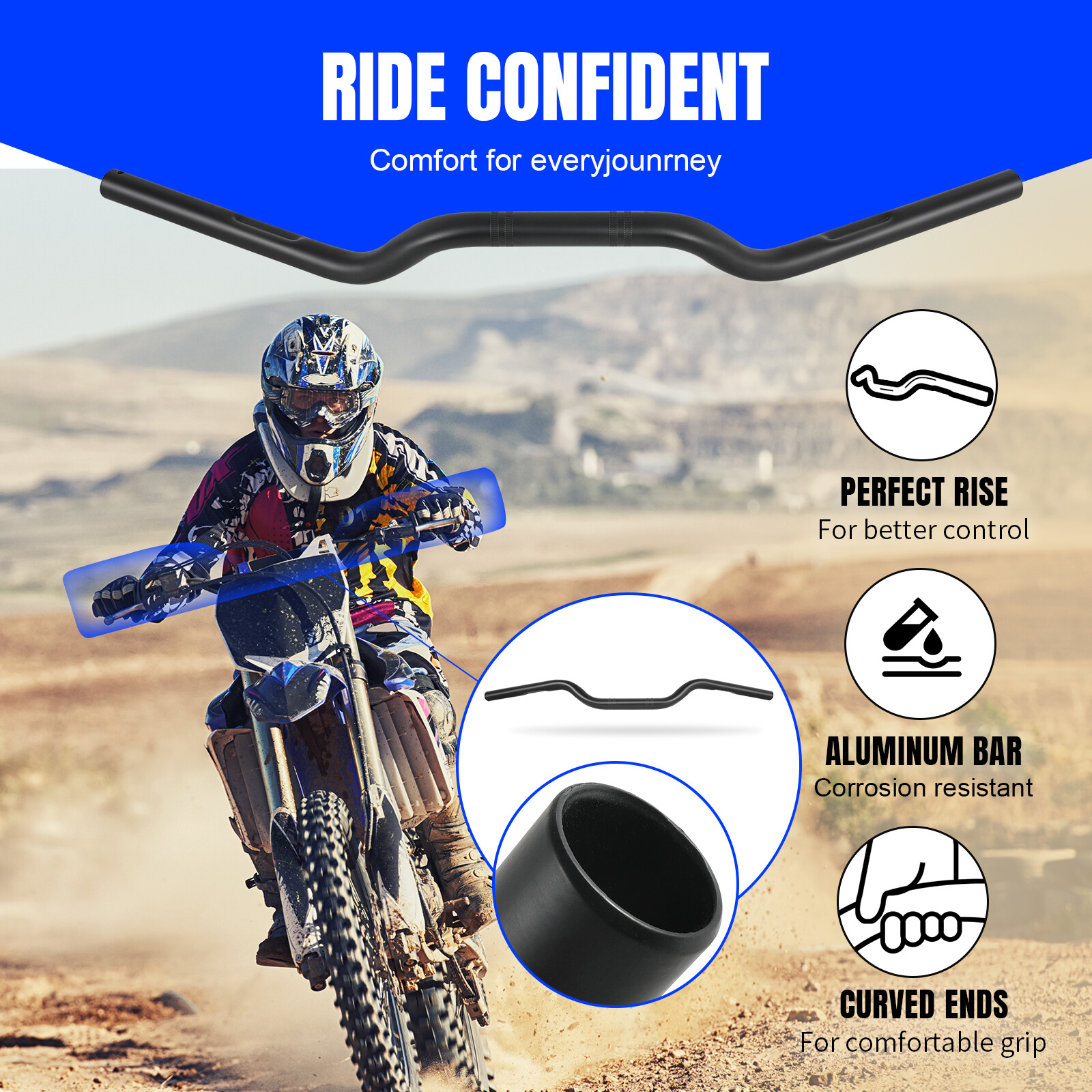 7/8″ Handle Bar Tracker Drag Handlebar For Honda Super Cub Pit Bike Dirt Bike