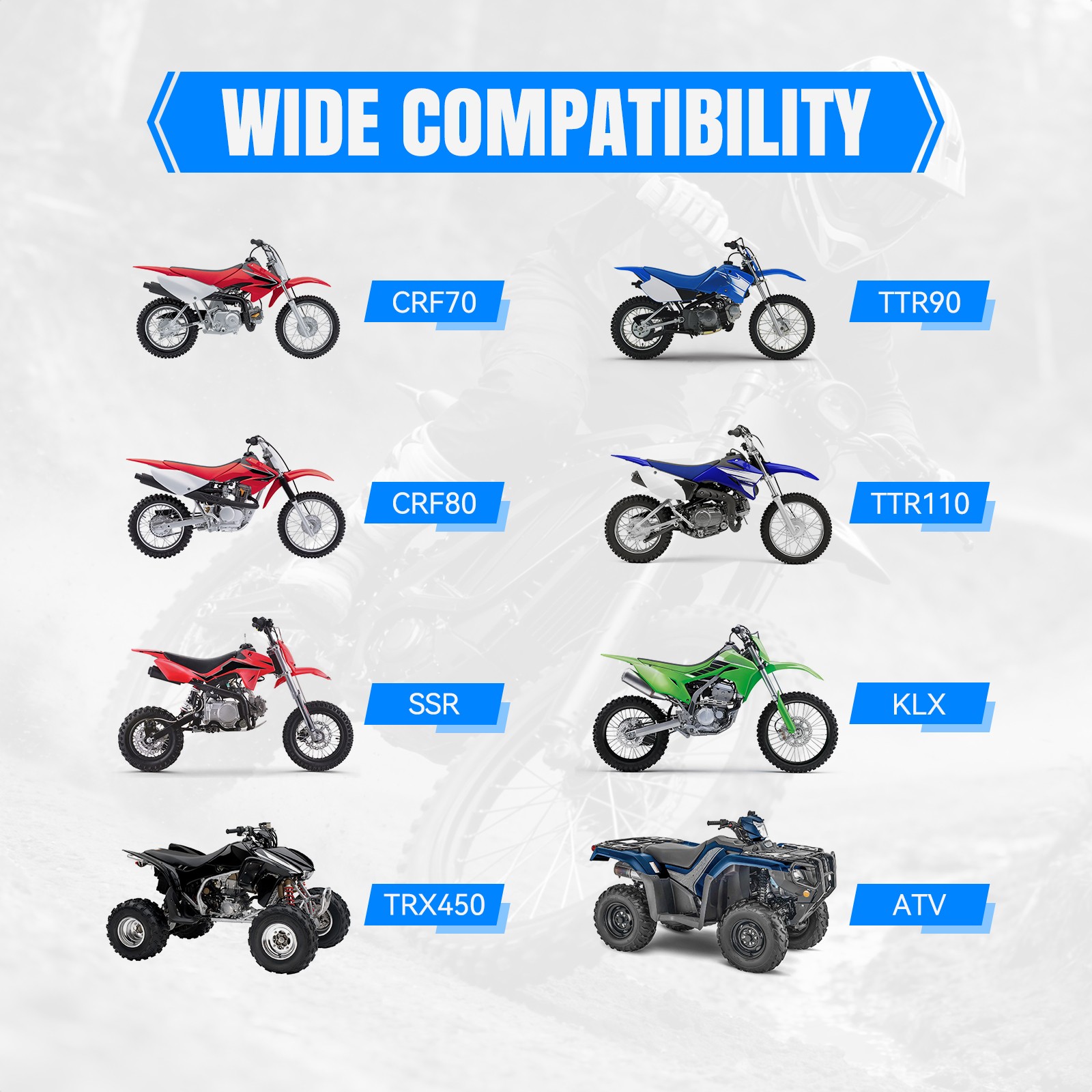 7/8″ 22mm 24mm Rubber Hand Grips Handle Bar For KLX SSR ATV Dirt ATV Motocross