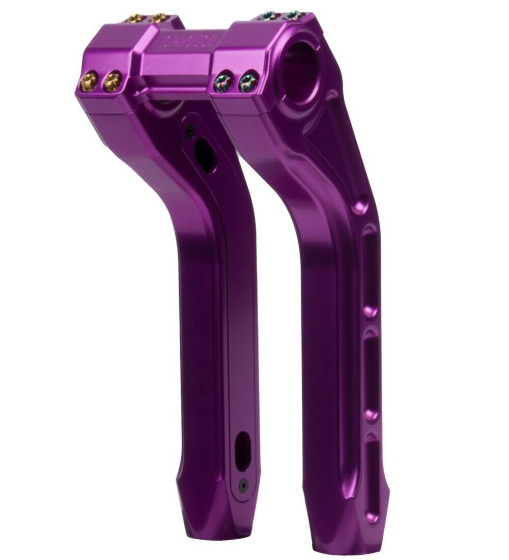 Hoprousa 10 inch Handlebar Riser 1&1.25″ Handlebar 2″ Pullback Purple