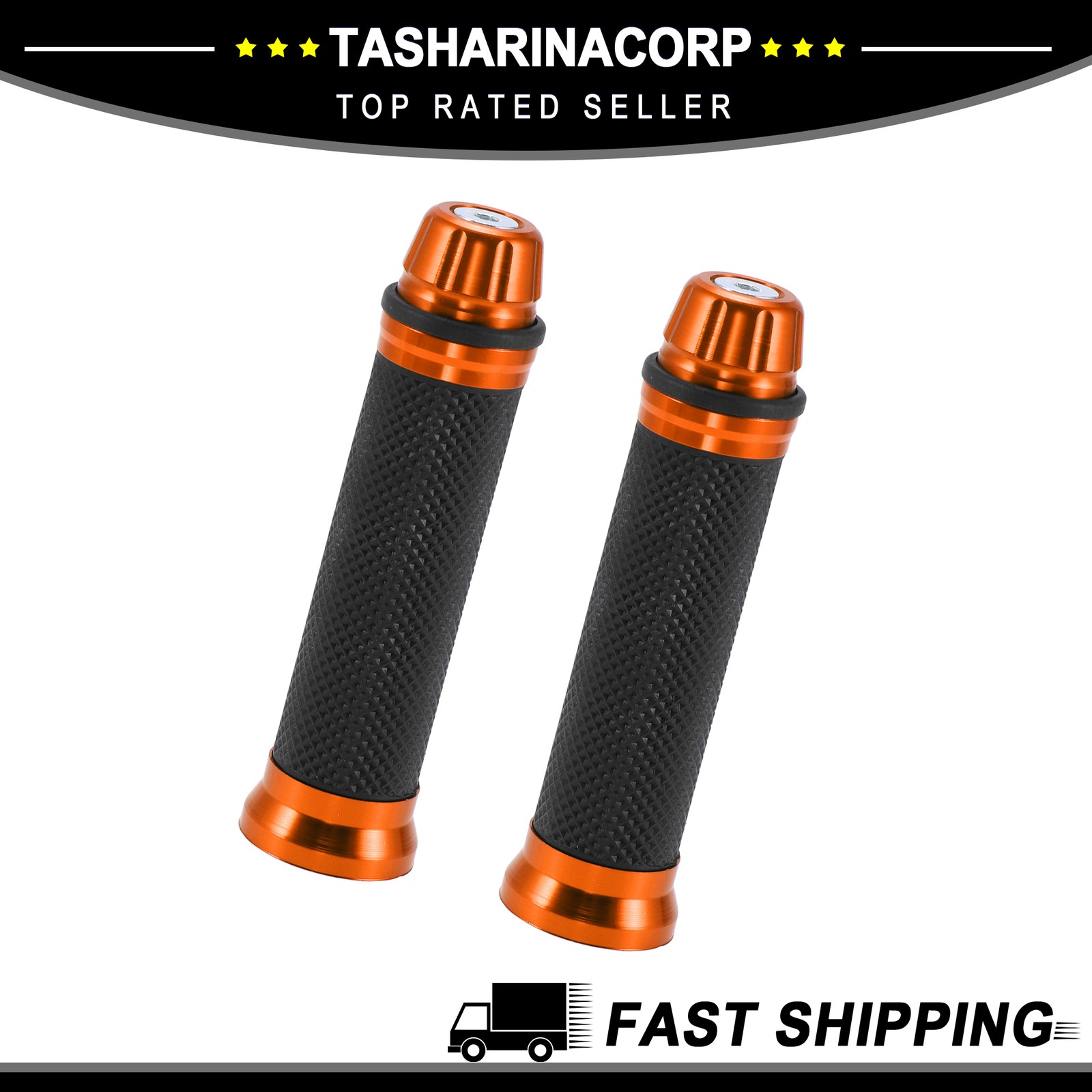 7/8″ 22mm Motorcycle Hand Grips Cover Handlebar Cover Rubber Orange