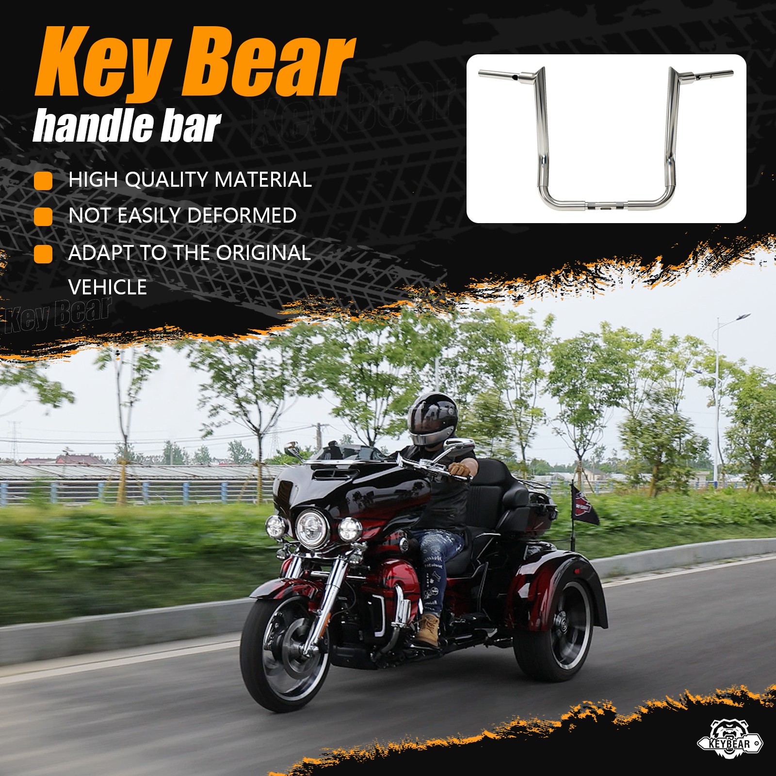 16” Handlebar for Harley Davids CVO STREET GLIDE，TRIGLITDE，Street Glide 2024+
