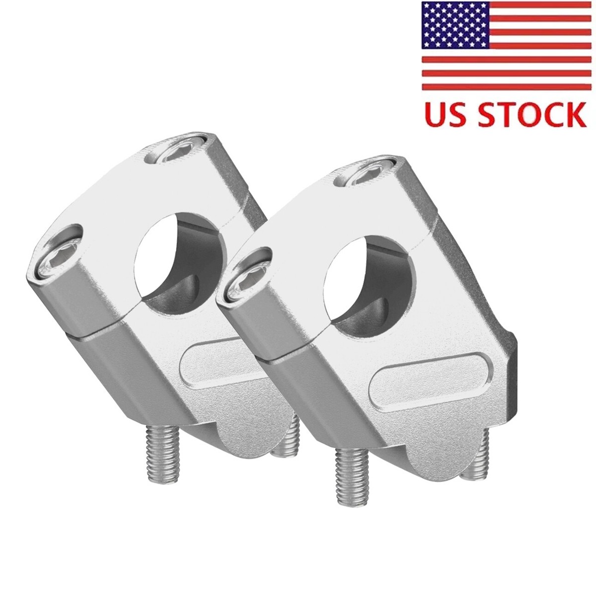 2pcs 7/8″ 22mm Handlebar CNC Motorcycle Riser Mount Clamp Adapter Increased 38mm