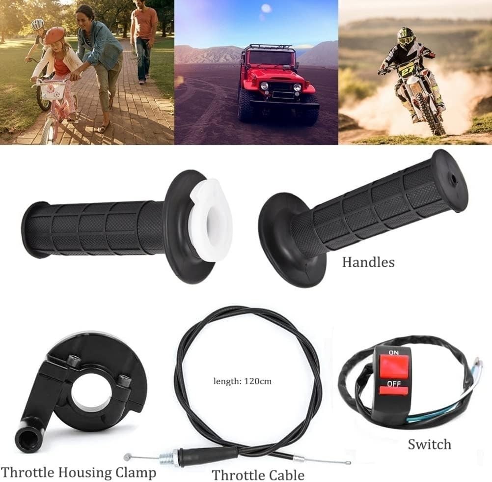 Durable 22mm Twist Throttle Grips with Easy Installation for Dirt Bikes & ATVs