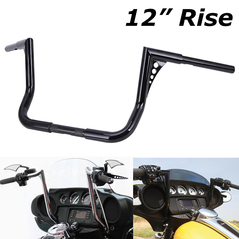 12 14 16″ Rise Ape Hanger HandleBars 1-1/4″ Fat For Harley Touring Electra Glide
