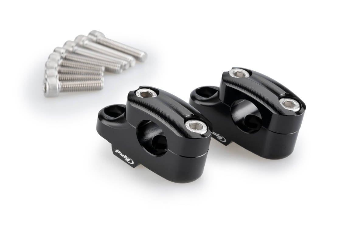 Puig Black Pullback Handlebar Risers – 25mm Rise/16mm Back Suzuki GSX-S125 22-26