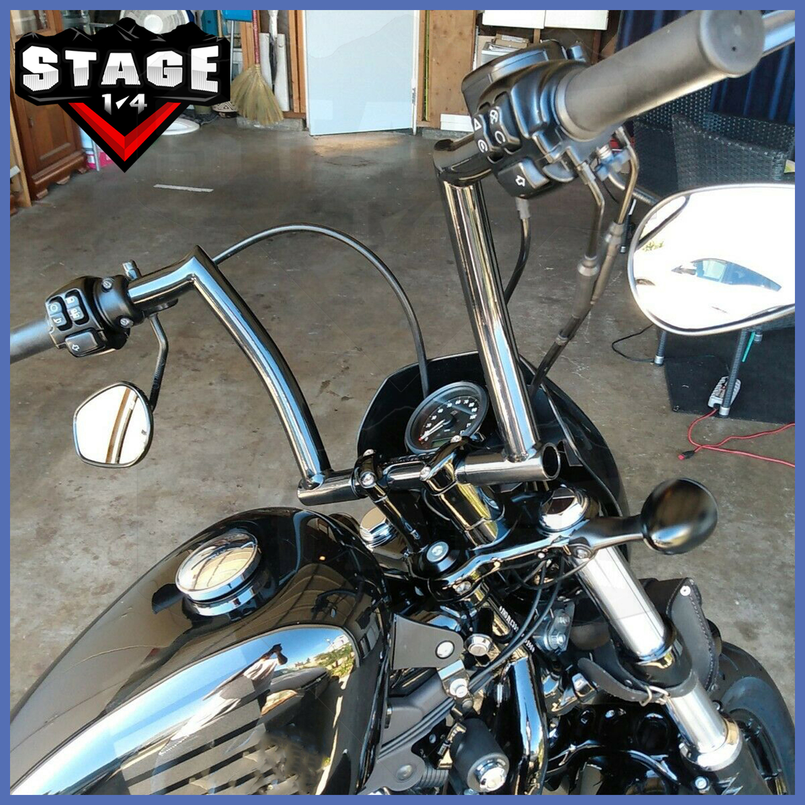 10″ 12″ 14″ 16″ Meathook Ape Hanger 1-1/4″ Handlebar For Harley Road King Glide