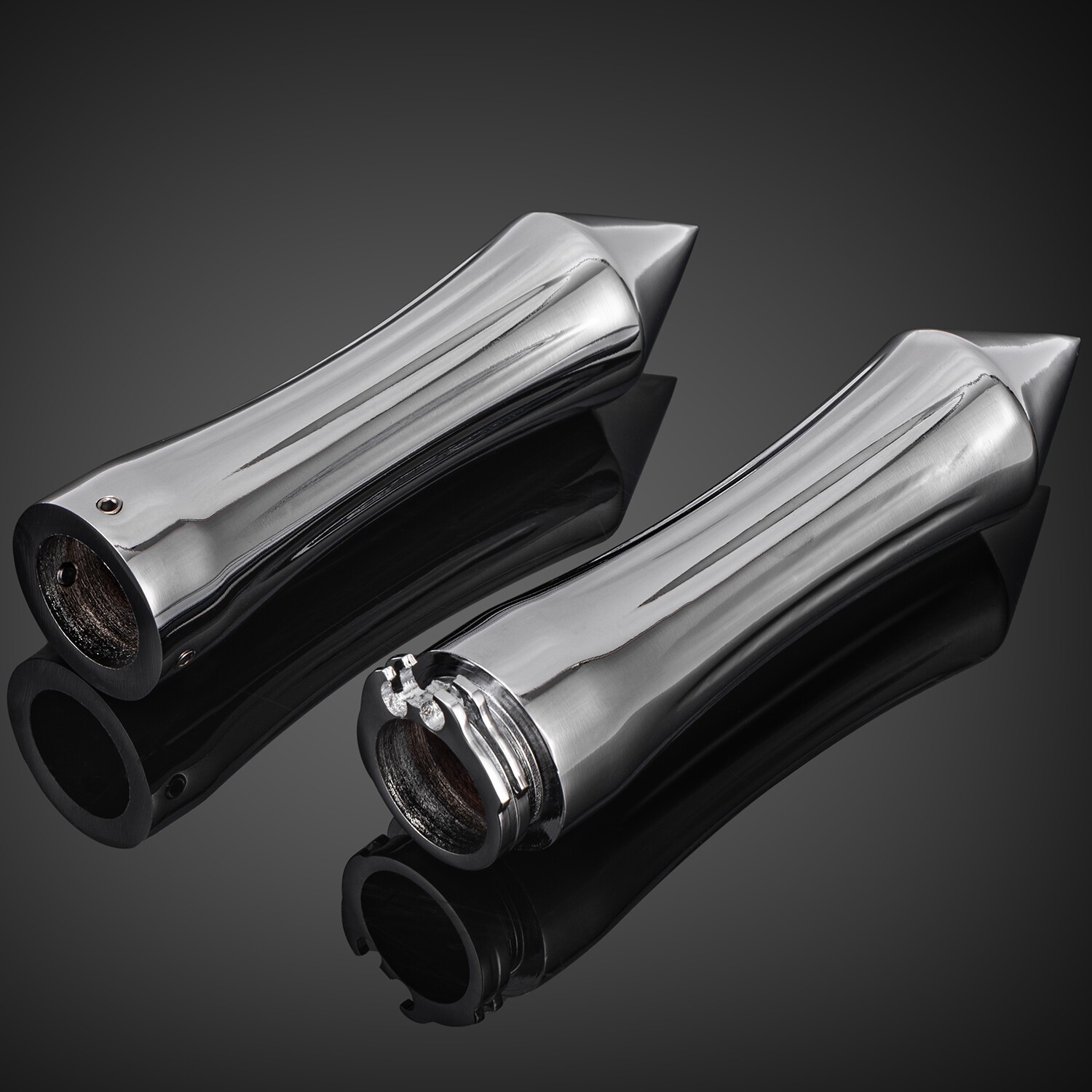 Chrome 25mm 1″ Billet Hand Grips Handlebar Motorcycle For Harley Chopper Bobber