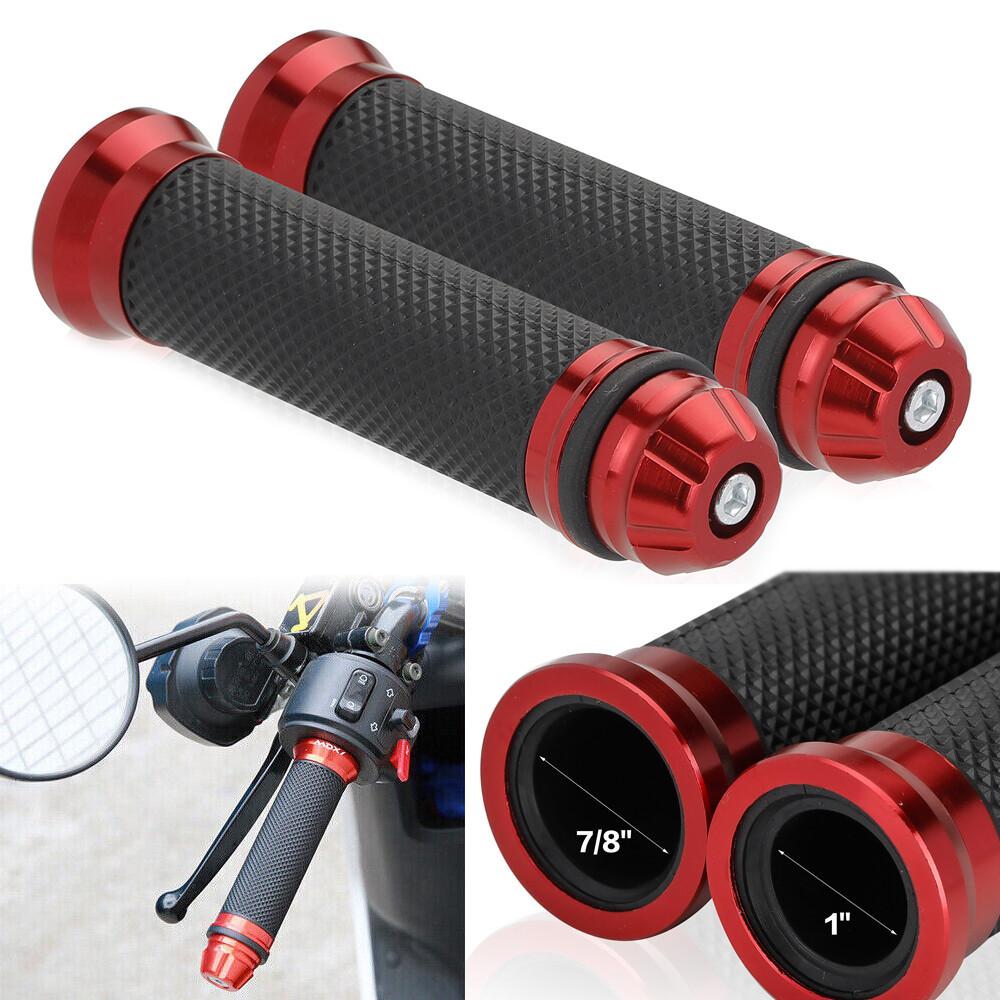 Motorcycle 7/8″ 1″ Handle Bar Hand Grips Rubber Gel For YAMAHA HONDA KAWASAKI