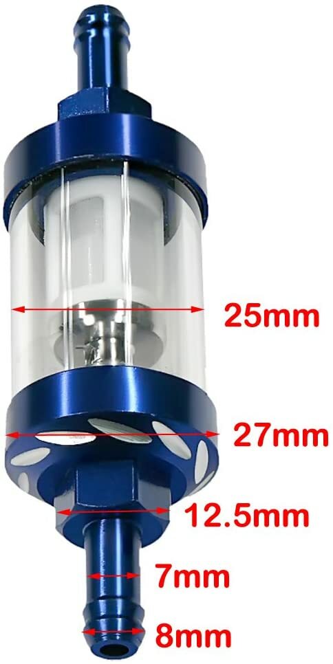 Universal Reusable Washable 5/16″ 8mm Inline Metal Gas Fuel Filter Motorcycle