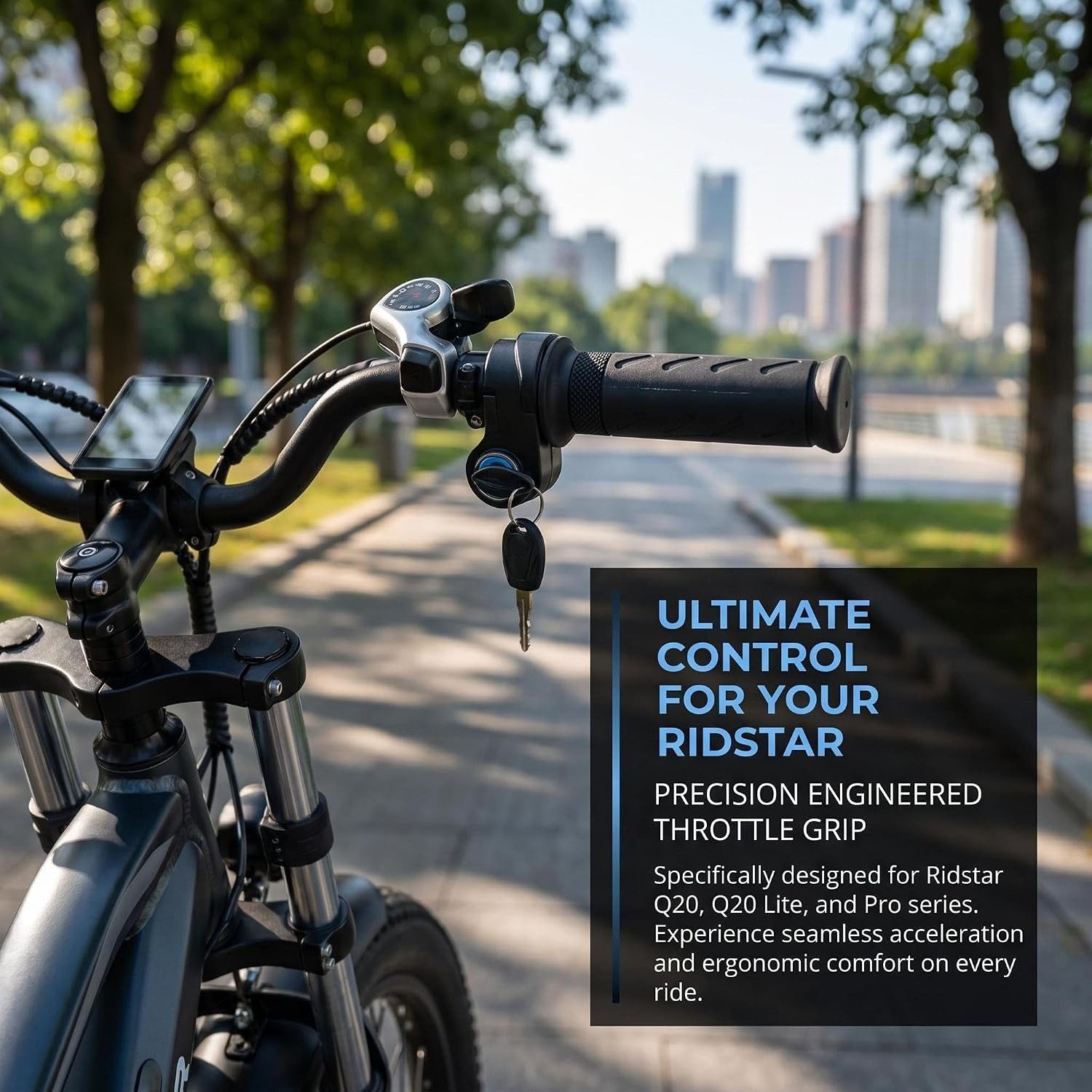 Full Twist Throttle 2 Keys Electric Bike Scooter, Universal 22mm