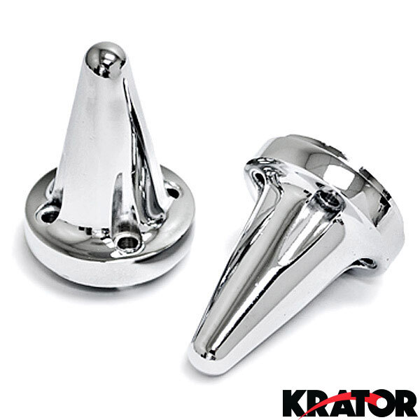 Ultimate Chrome Spike Bar Ends for Comfort Style Motorcycle Cruiser Grip Ends