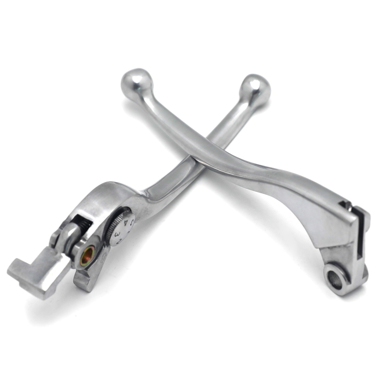 Brake + Clutch Hand Lever Silver Replacement For Kawasaki ZX9R ZX6R ZX10R ZX11R