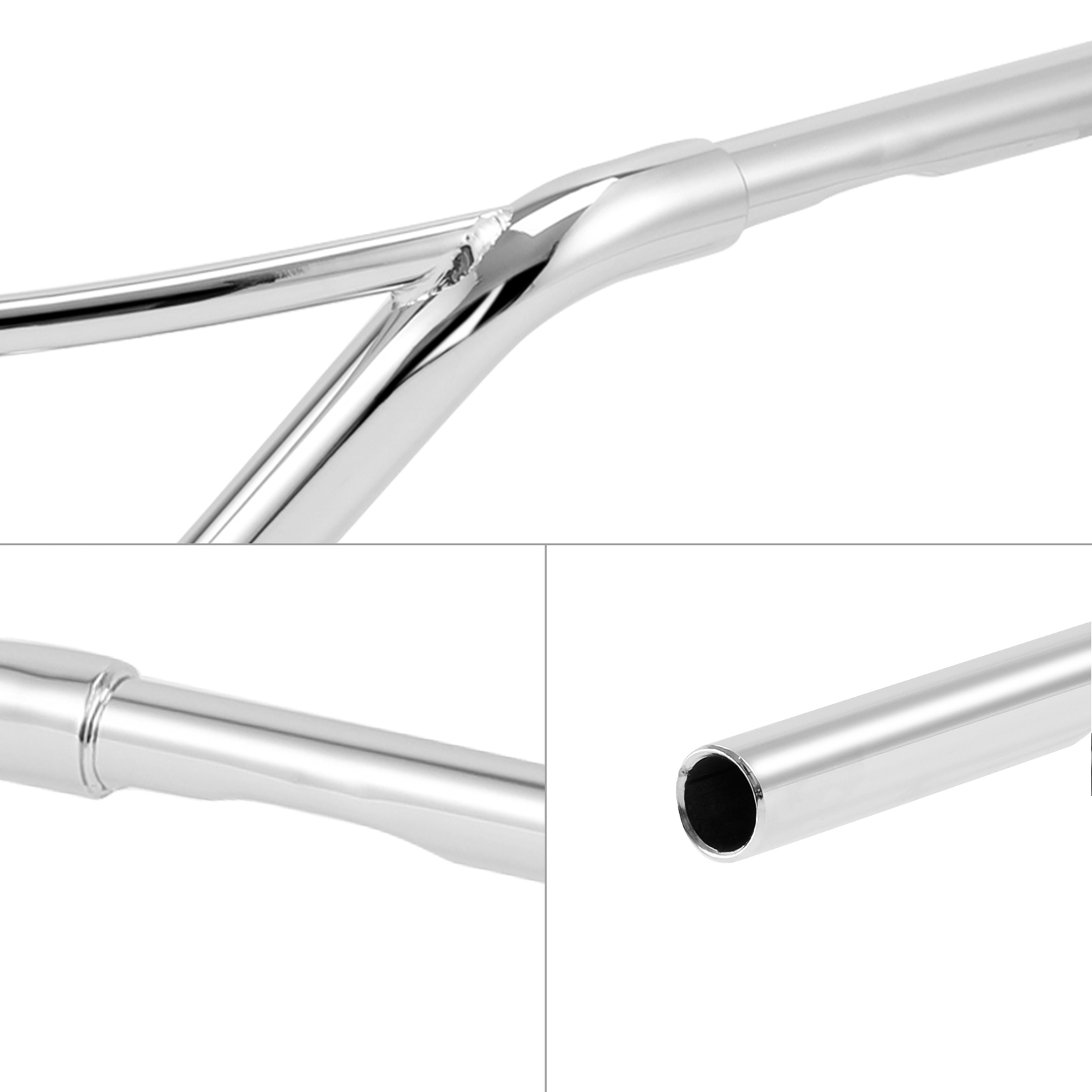 Chrome 1.25″ Fat Low Hollywood Handlebar Fits For Harley Springer 1″ Clamp