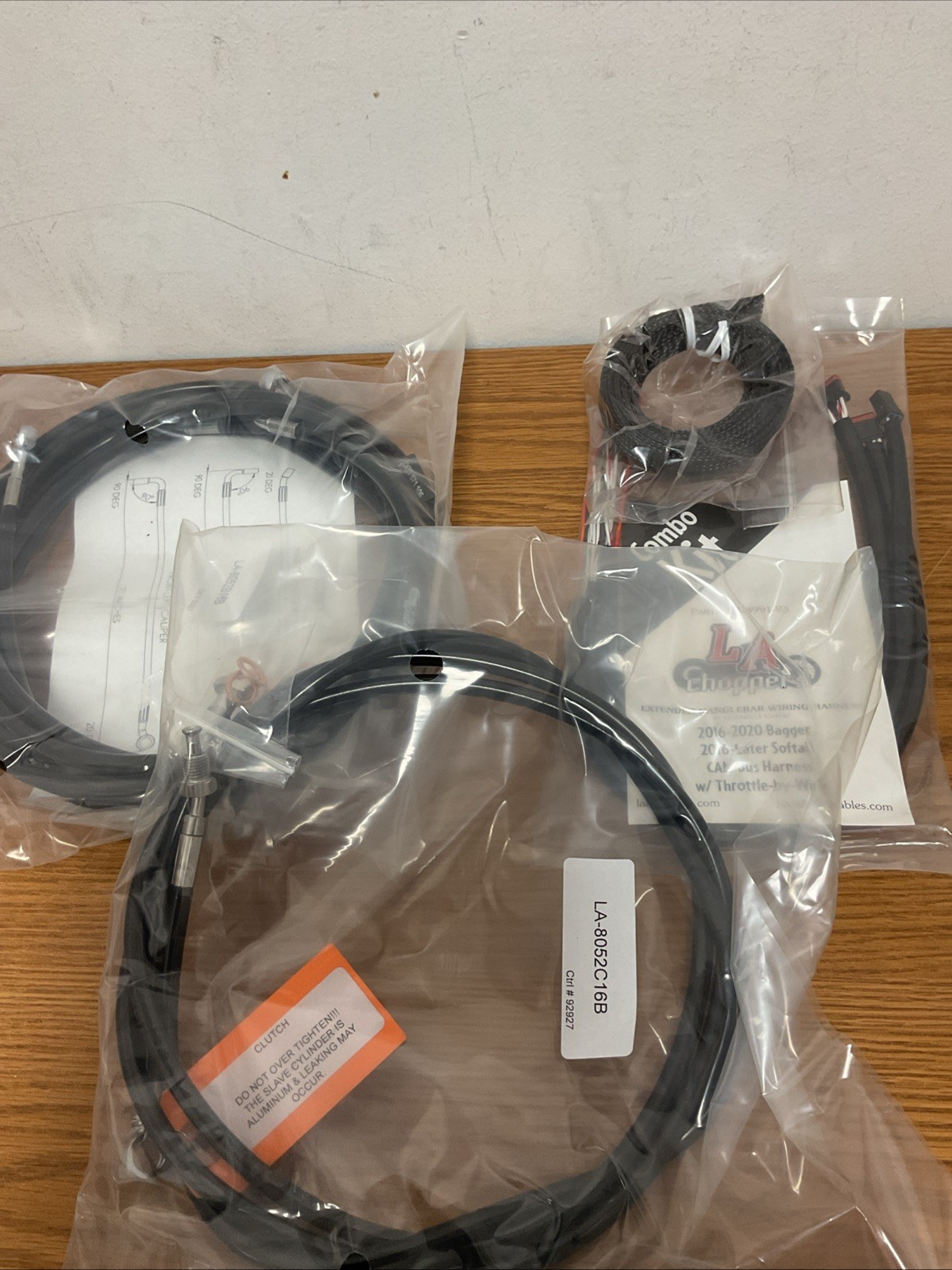 LA Choppers Black Vinyl Handlebar Cable and Brake Line Kit LA-8053KT2-16B