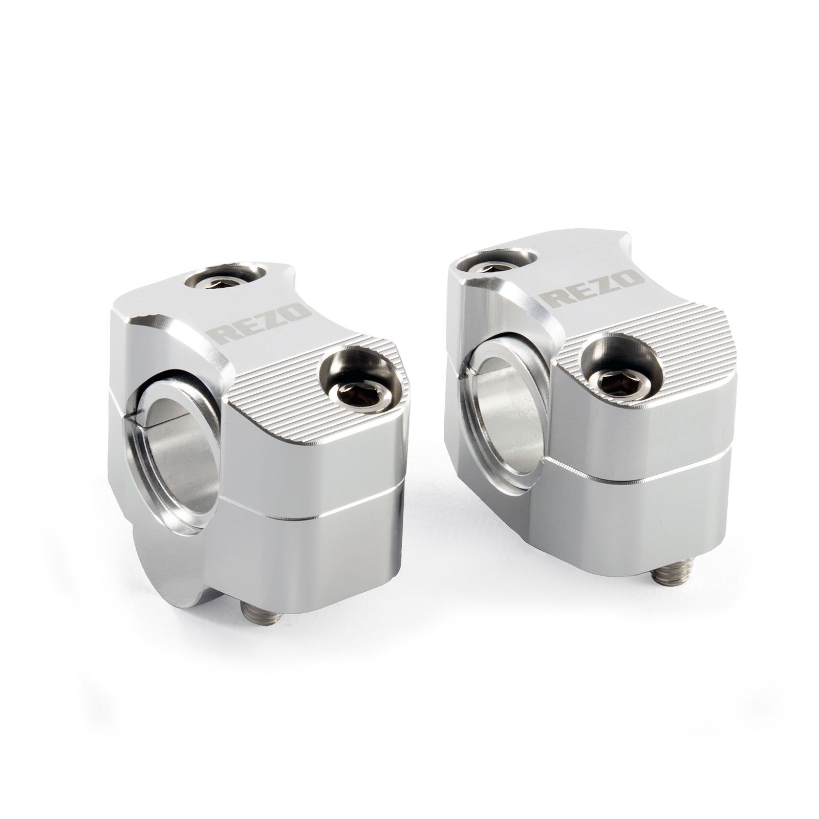 REZO Aluminium 22mm-28.6mm Handlebar Risers Silver for Suzuki GSX 1400 01-07