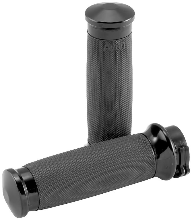 Avon Contour Custom Grips – Black Anodized Motorcycle Street Bike CC-86-ANO-FLY