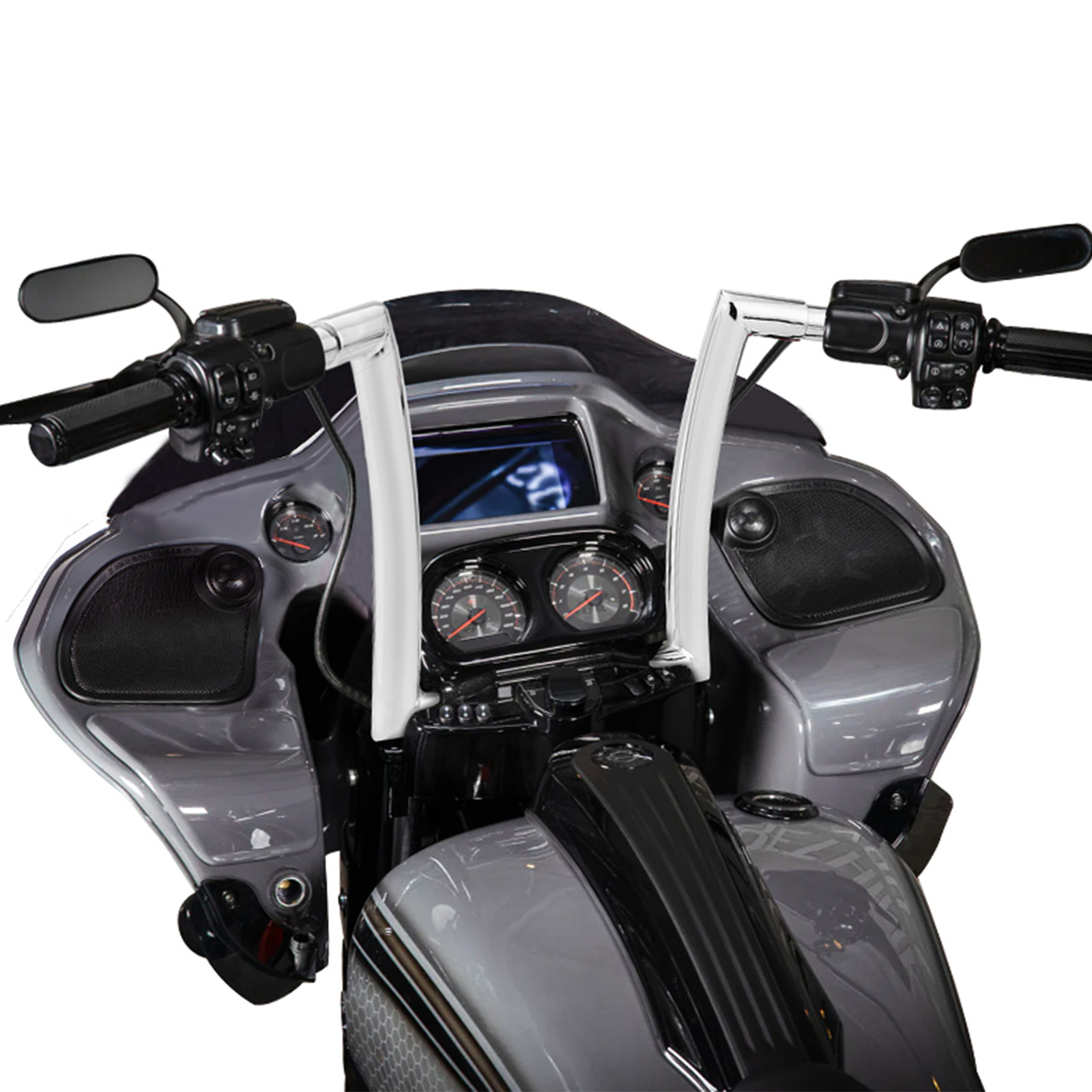 For 2015-2023 Harley Road Glide 12″ Chrome Pre-wired Plug&play Ape Bar Handlebar