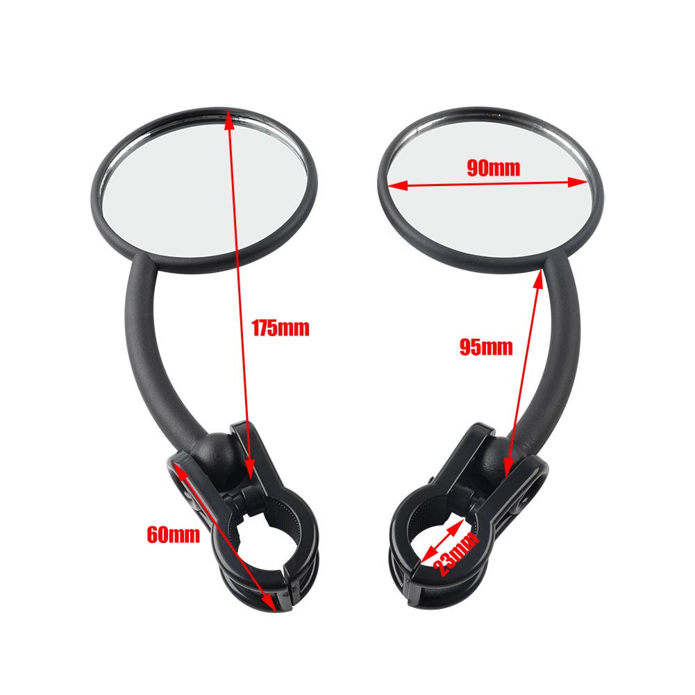 Right & Left Hand Dual Sport Mirror Fit Motorcycle Dirt Bike Supermoto Adv Atv