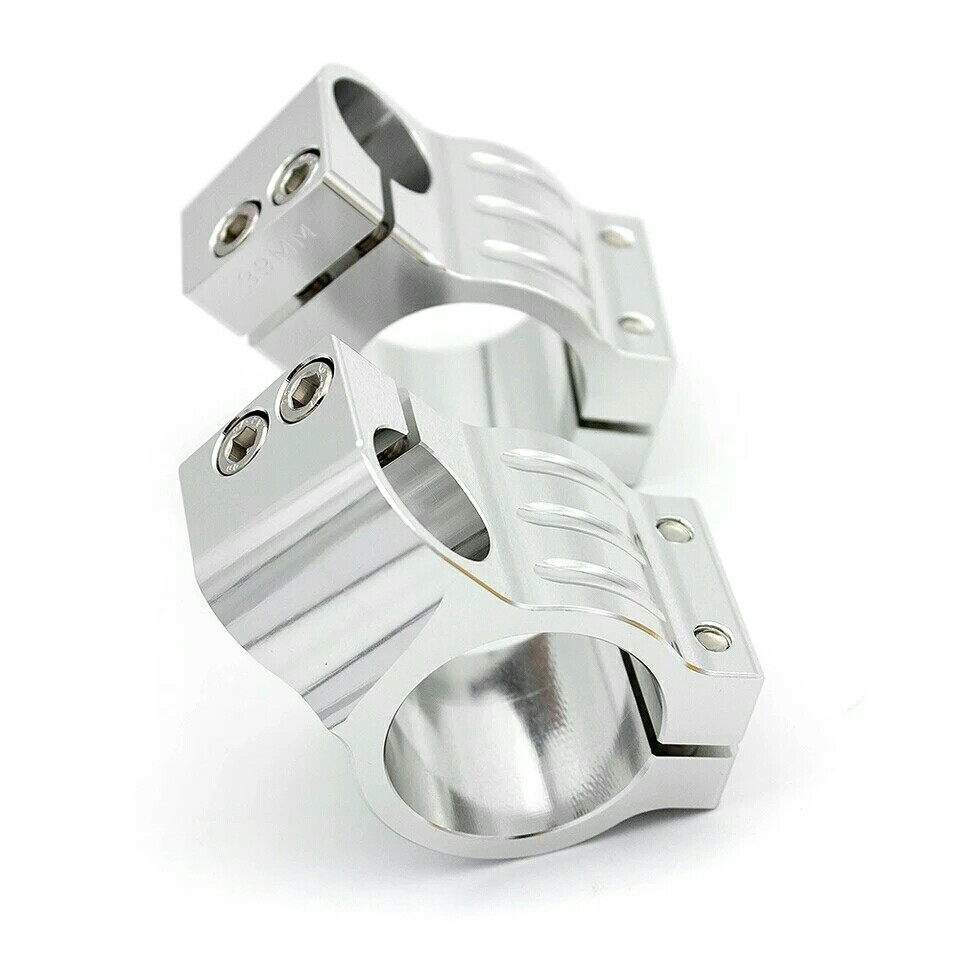 36mm Clip Ons Handlebars Fork Tube Motorcycle SILVER/(ALLOY) – UK SELLER