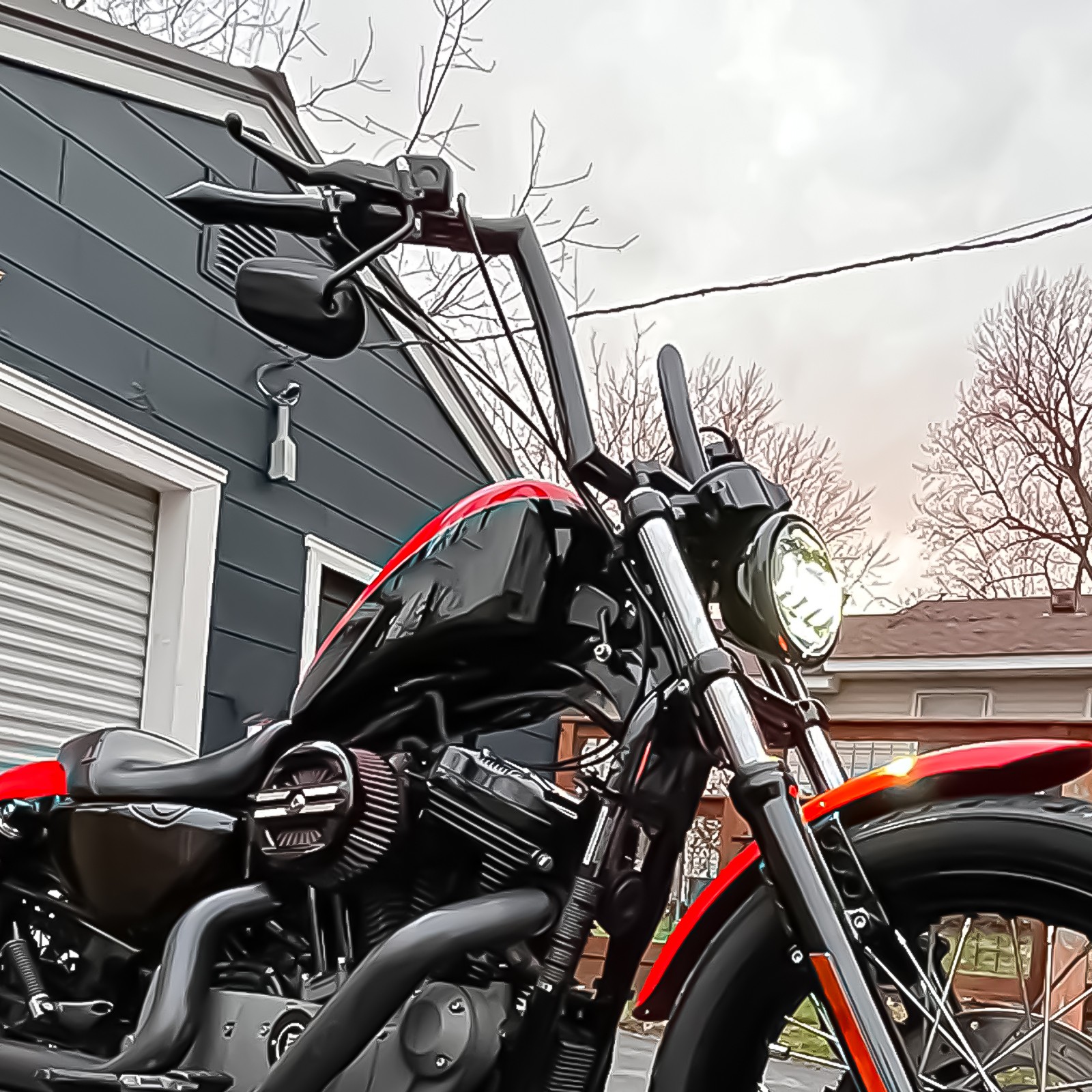 10″ 12″ 14″ Rise Ape Hanger Handlebar For Harley Sportster Dyna Softail Fat Boy