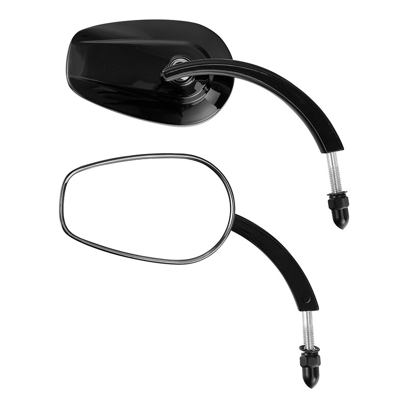 Black Rear View Mirrors Fit For Harley Touring Road Glide Heritage Softail Slim