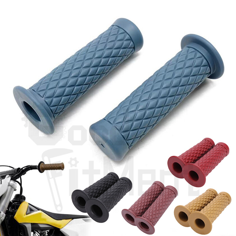 Motorcycle 7/8″ Hand Grips Handlebar Gel Rubber For Honda Suzuki Yamaha Kawasaki