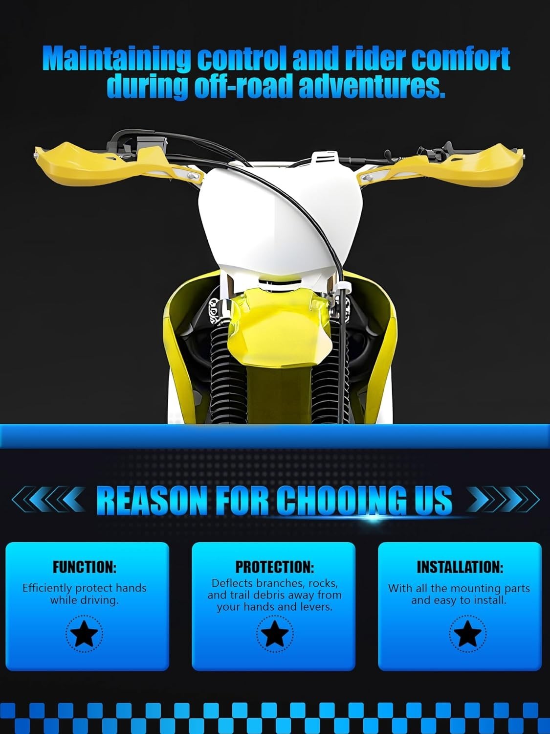 Universal Dirt Bike Hand Guards – Durable 6061 Aluminum & PP Plastic – Yellow