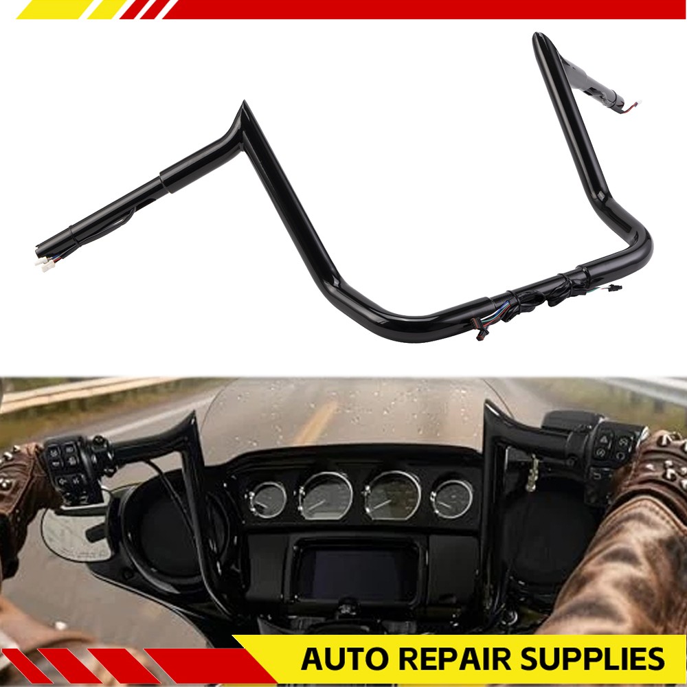 14″ Rise PRE-WIRED Ape Hanger Handlebars For Harley Electra Glide Ultra Classic