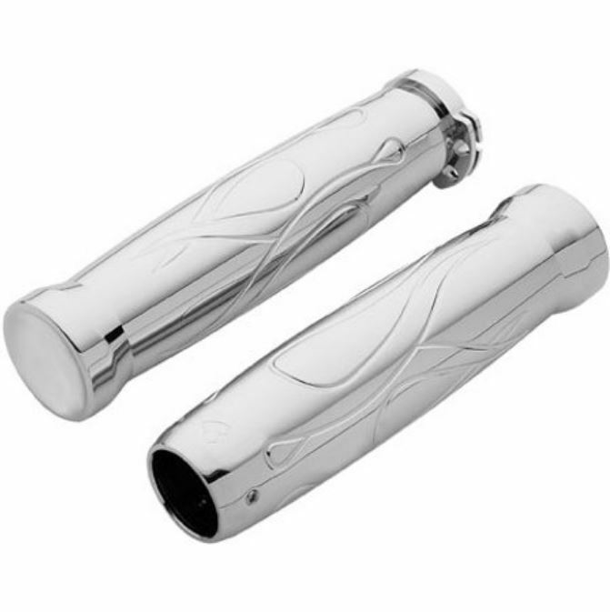 Arlen Ness Arlen Ness Billet Grips Chrome Flamed [M-1014]