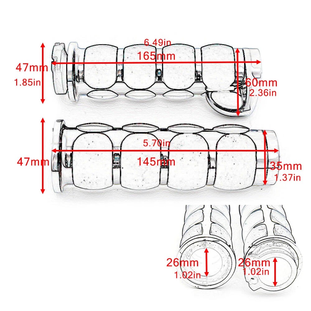 1″ Inch Motorcycle Handle Bar Hand Grips For Harley Honda Yamaha Kawasaki US
