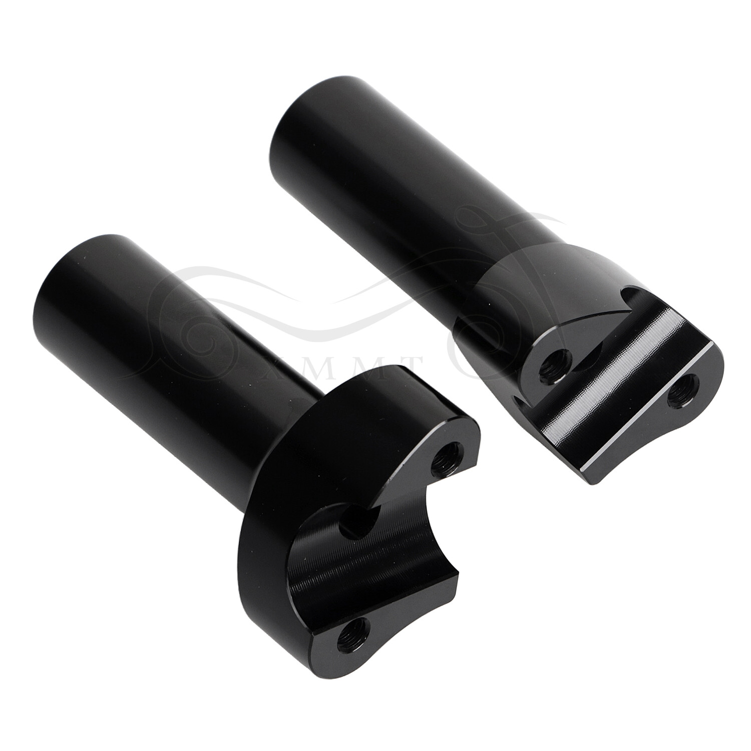 Black CNC 4″ Tall Handlebar Risers For Harley Dyna Iron 883 Road King Softail