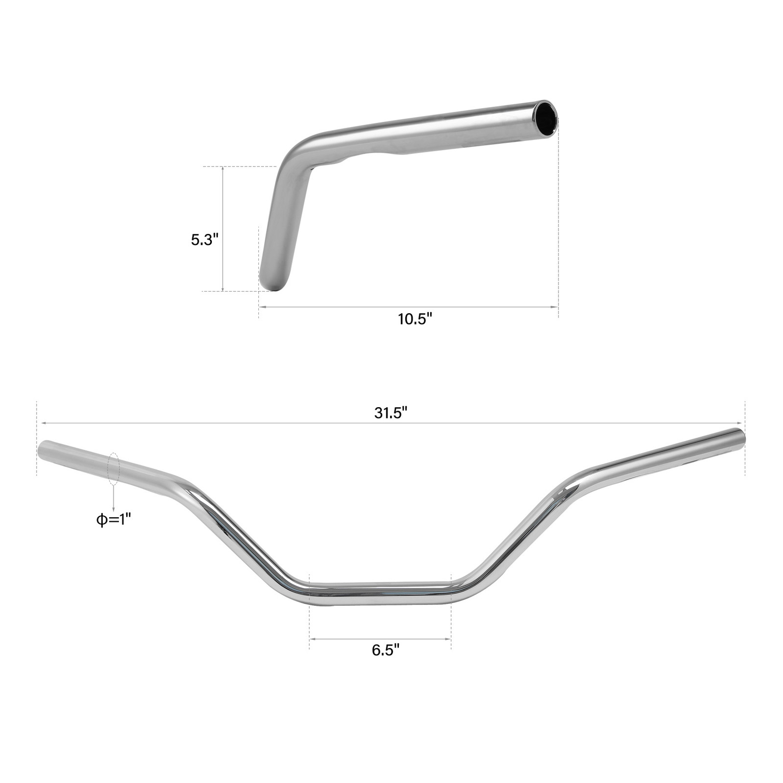 Chrome 5” Rise 1″ Ape Hanger Bar Handlebar Fit For Harley Sportster XL883 1200