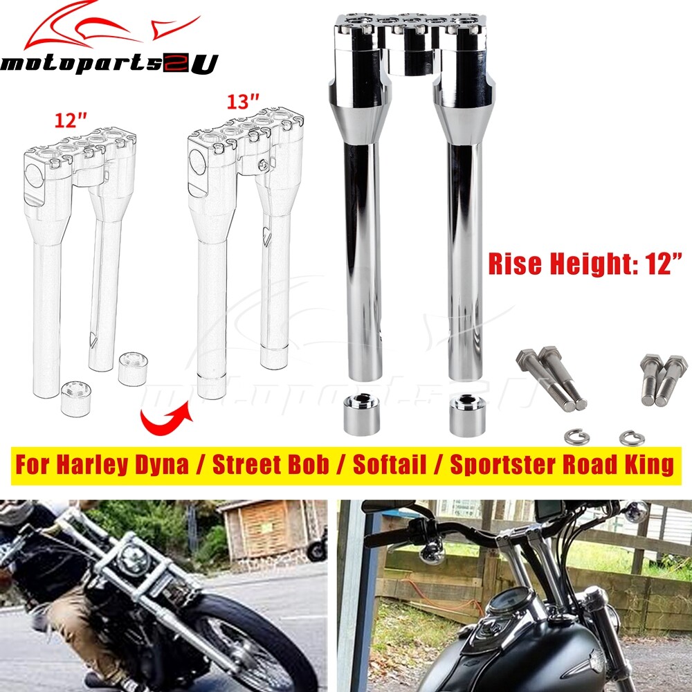 For Harley Street Bob Softail Club Style Top Clamp Upright 12″ Handlebar Riser