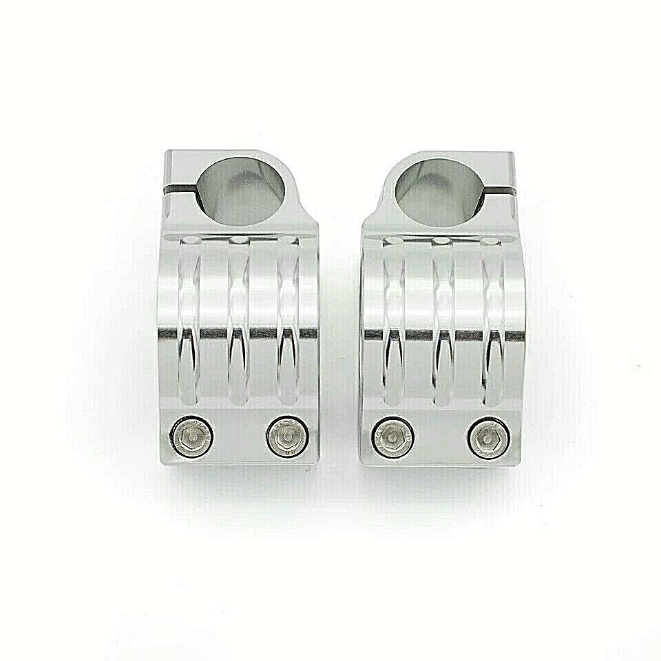 41mm MOTORCYCLE CLIP ONS Handlebars Fork Tube SILVER/ALLOY