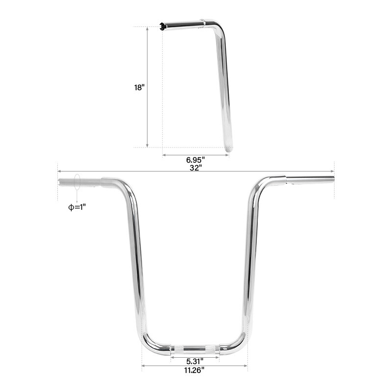 10/12/14/16/18” Rise Ape Hanger Handlebar Fit For Harley Softail Sportster XL