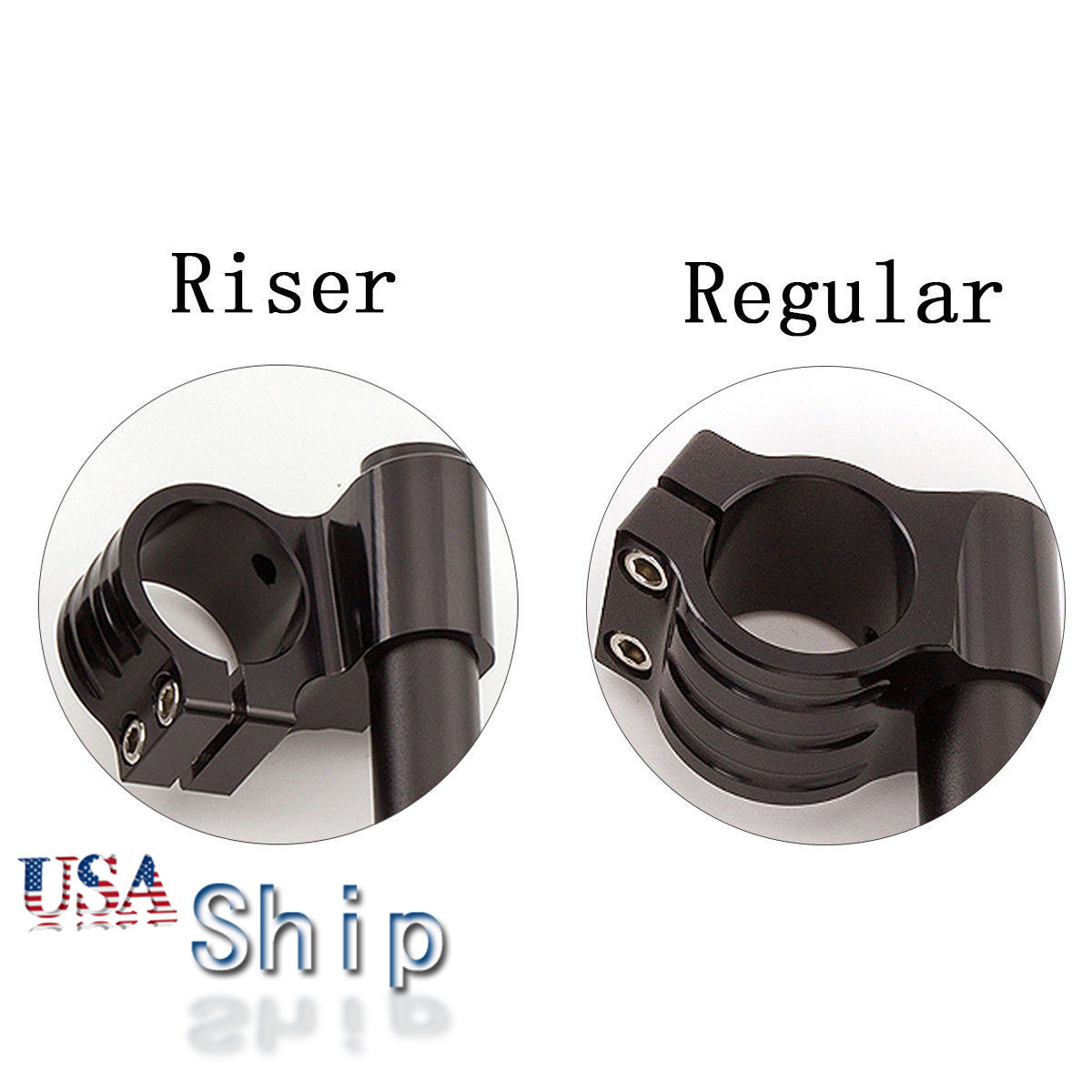 USA Clipons Fork Handle Bar Bracket Mount Stand Clamp Riser Regular 36-54MM CNC