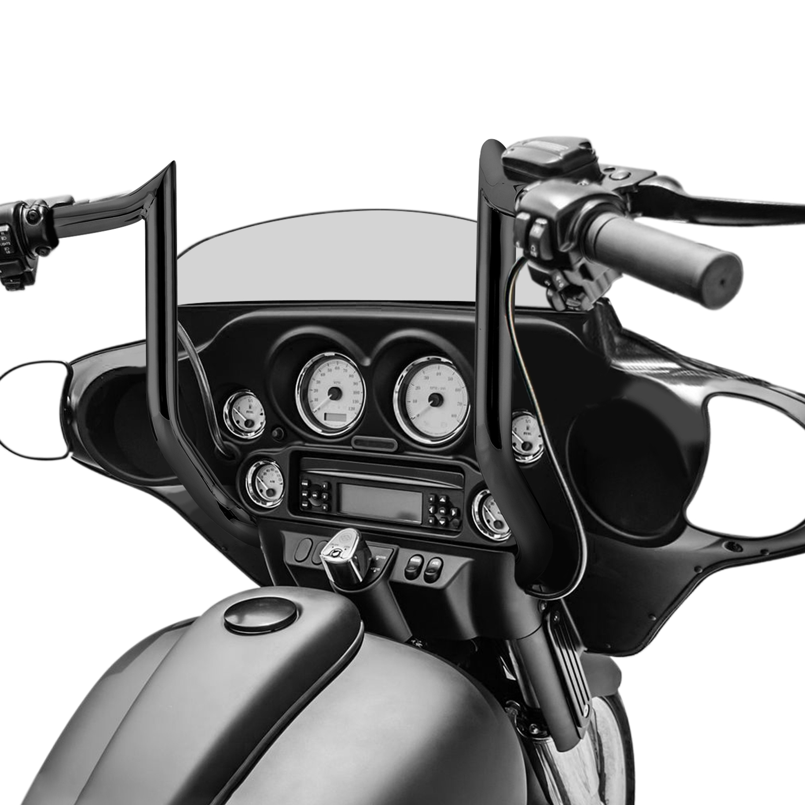 14″ Pre-Wired Meathook Bar Handlebar For Harley Street Glide Electra Glide 08-13