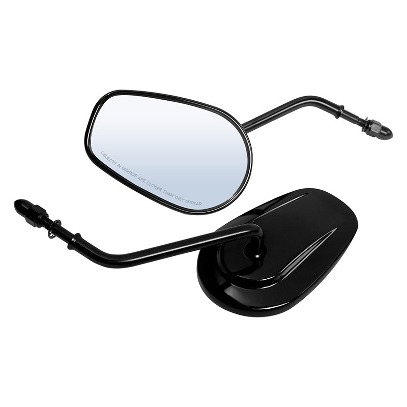 Black Rear View Mirrors Fit For Harley Touring Road Glide Heritage Softail Slim
