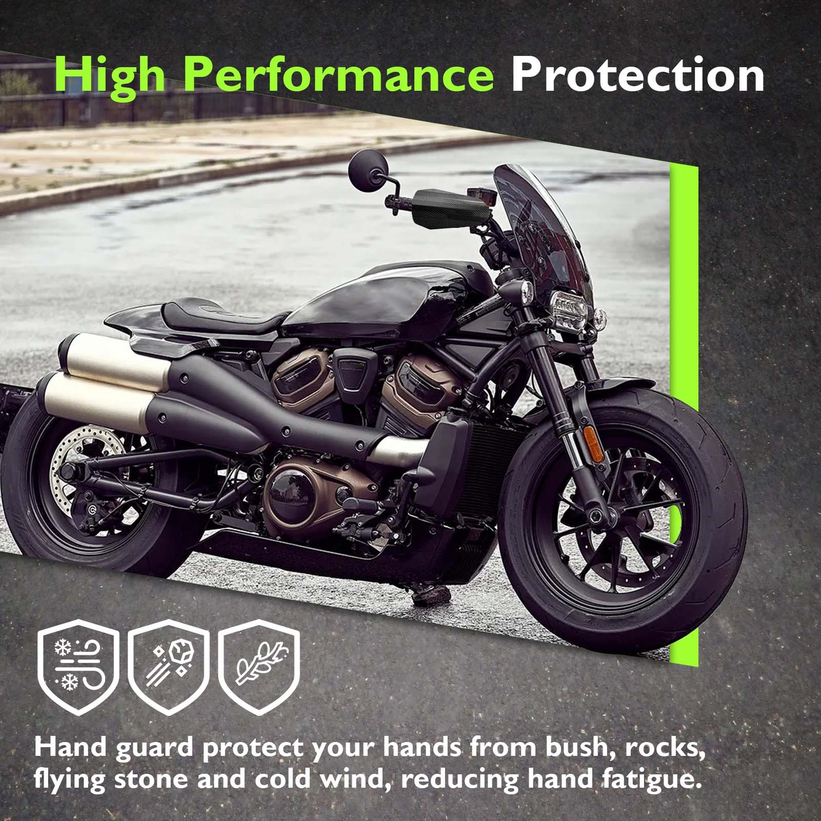 MOFUN Carbon Fiber Pattern Hand Guards For Harley Breakout Low Rider ST Softail