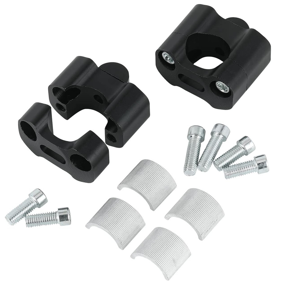 Universal CNC Motorcycle Handlebar Riser Clamp Mount Fit 7/8″ 1 1/8″ Bars Black