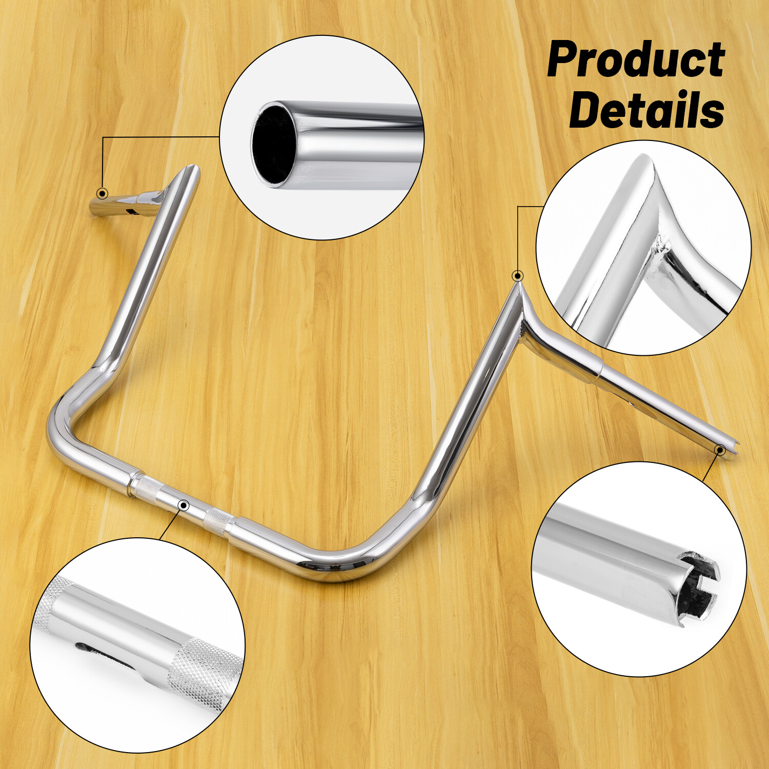 Bar 10″ 12″ 14″ Meathook Ape Hanger Handlebar For Harley Electra Street Glide