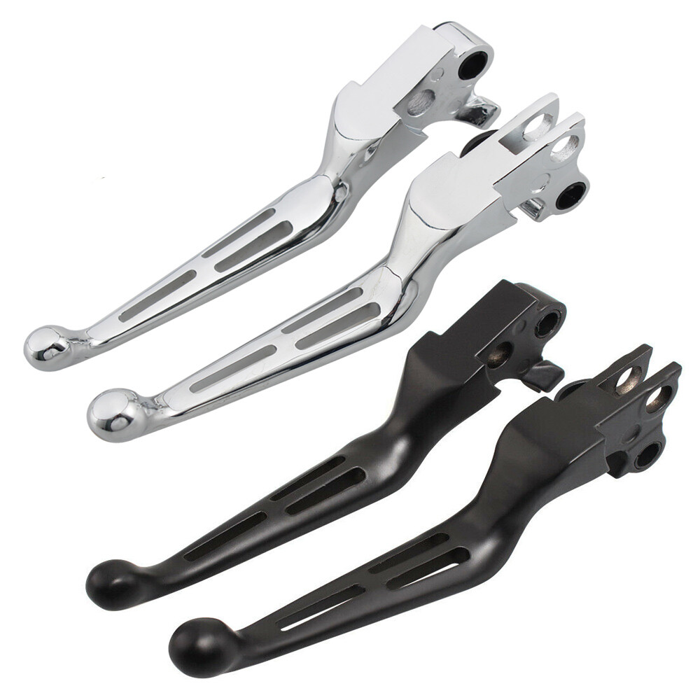 Wide Brake Clutch Lever Slotted Lever Black/Chrome Fit for Harley Davidson 96-17