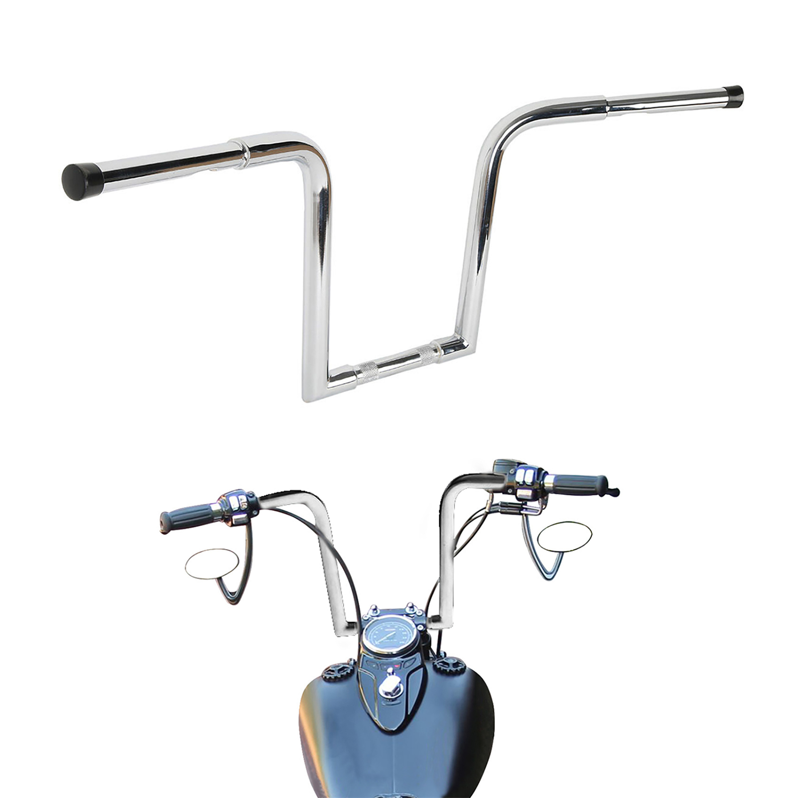 Ape Hanger Bar Fat 1 1/4″ 14″ Rise Handlebar Fit For Harley Sportster XL883 1200