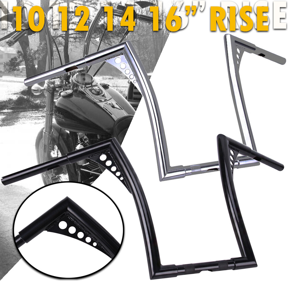 10″ 12″ 14″ 16″ 18″ Rise Ape Hangers Handlebar for Harley Sportster Softail Dyna